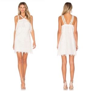 LIKELY Revolve Abergreen White Lace Eyelet Mini Dress 8